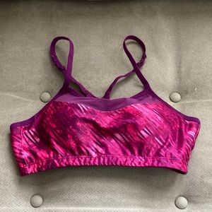 Hot pink & purple sports bra